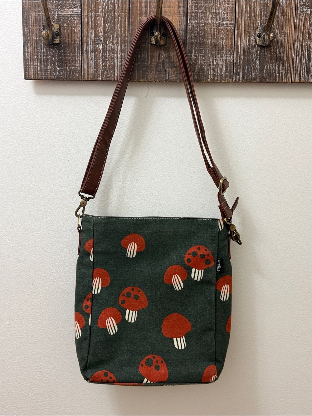 MAIKA City  Mushroom Crossbody Bag - Green & Rust